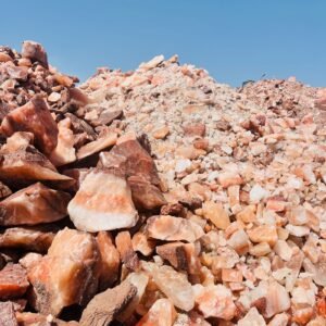 Pink Himalayan salt rock piles